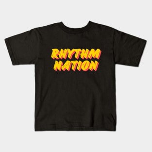 80s Aesthetic Typography - Rhythm Nation Kids T-Shirt